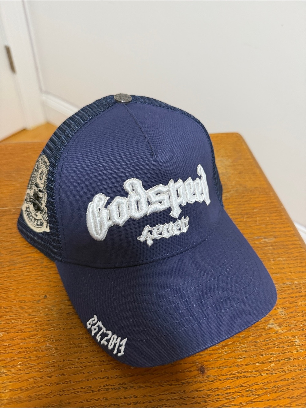 Godspeed Embroidered Navy Trucker Cap